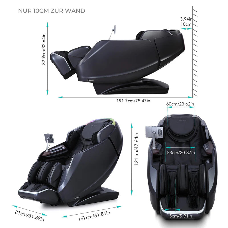 Massagesessel S61-NAIPO 4D High-End , Wärmefunktion, 8-inch Tablet-Steuerung
