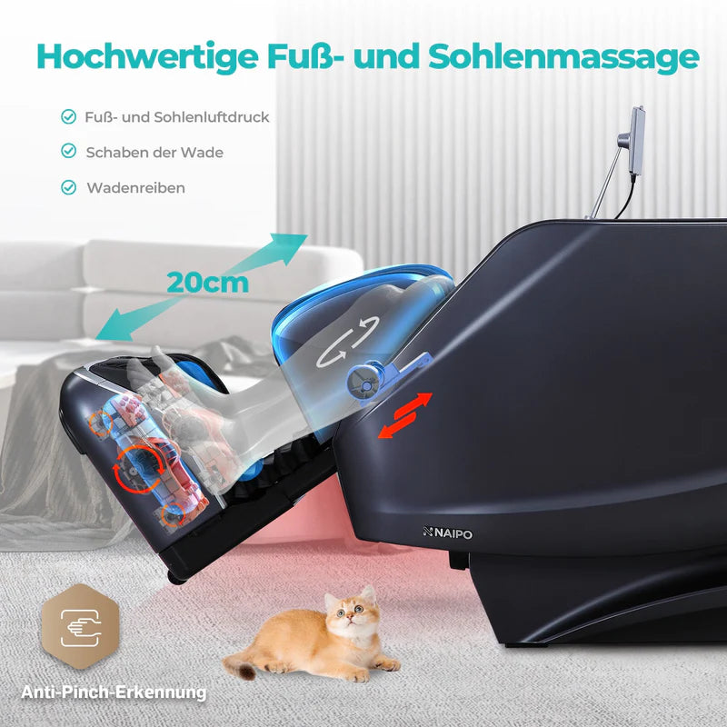 Massagesessel S61-NAIPO 4D High-End , Wärmefunktion, 8-inch Tablet-Steuerung
