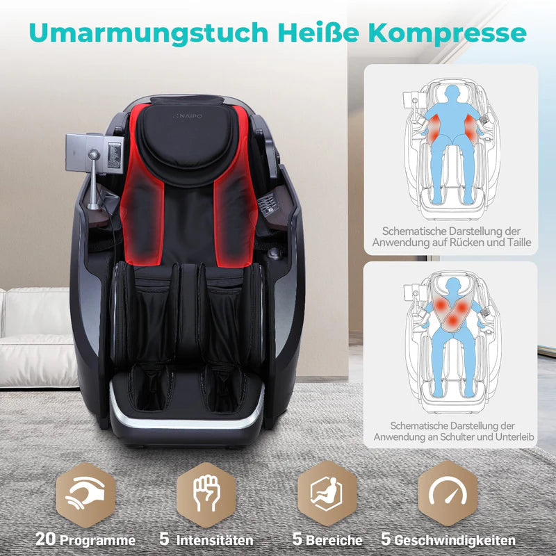 Massagesessel S61-NAIPO 4D High-End , Wärmefunktion, 8-inch Tablet-Steuerung