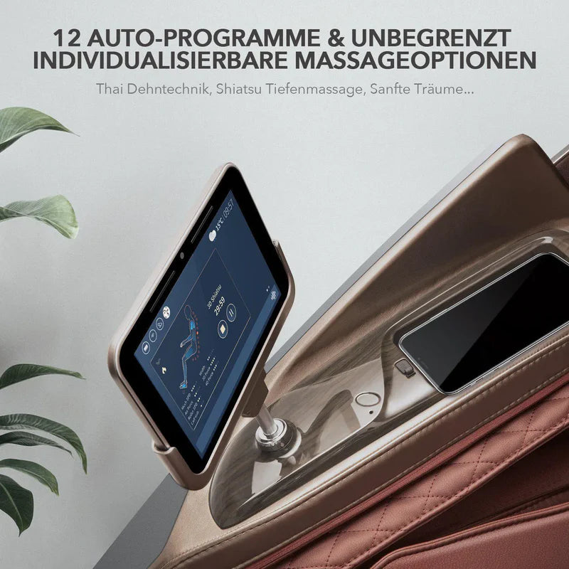 Massagesessel Naipo 8900, Naipo 4D High-End, Raumkapsel-Design, Integriertes Tablet, Zero Gravity