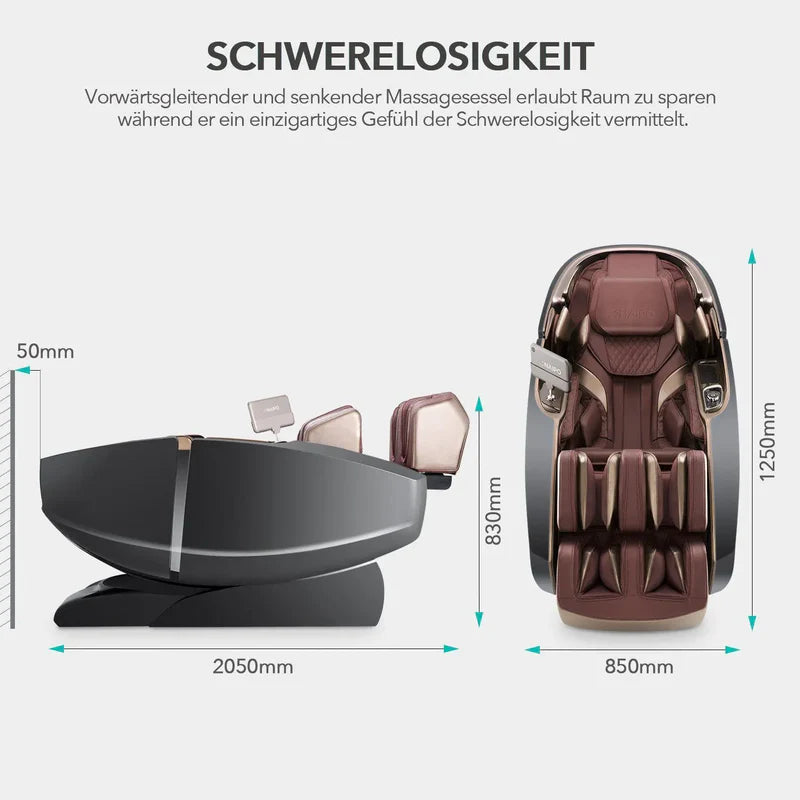 Massagesessel Naipo 8900, Naipo 4D High-End, Raumkapsel-Design, Integriertes Tablet, Zero Gravity