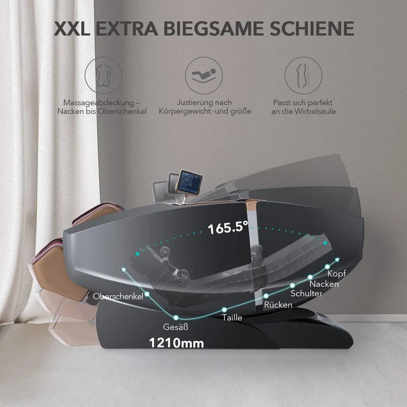 Massagesessel Naipo 8900, Naipo 4D High-End, Raumkapsel-Design, Integriertes Tablet, Zero Gravity