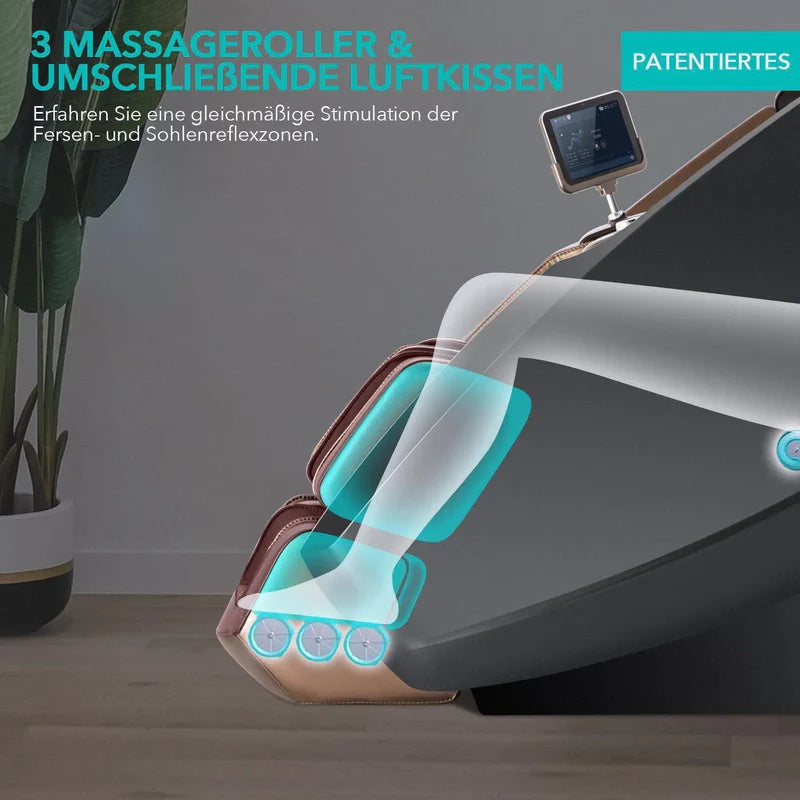 Massagesessel Naipo 8900, Naipo 4D High-End, Raumkapsel-Design, Integriertes Tablet, Zero Gravity