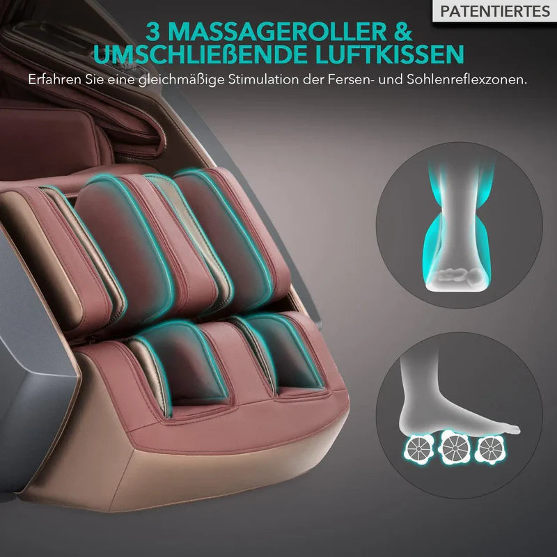 Massagesessel Naipo 8900, Naipo 4D High-End, Raumkapsel-Design, Integriertes Tablet, Zero Gravity
