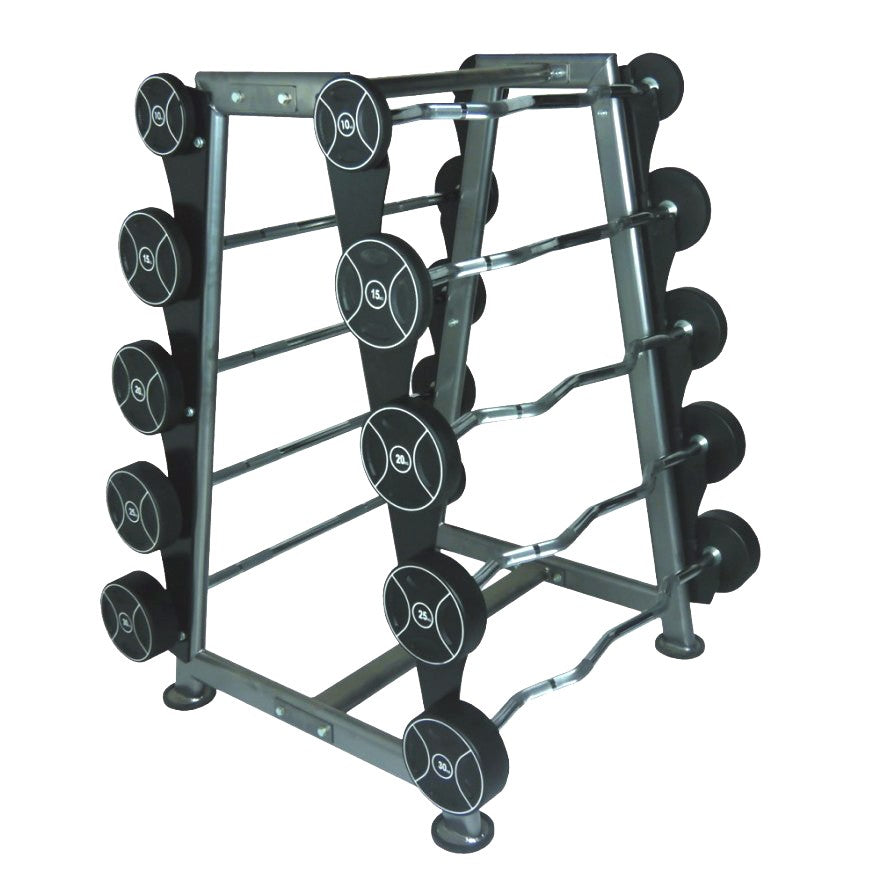 POWER-EXTREME Kompakt-Langhanteln, Polyurethan, 5kg-Abstufung