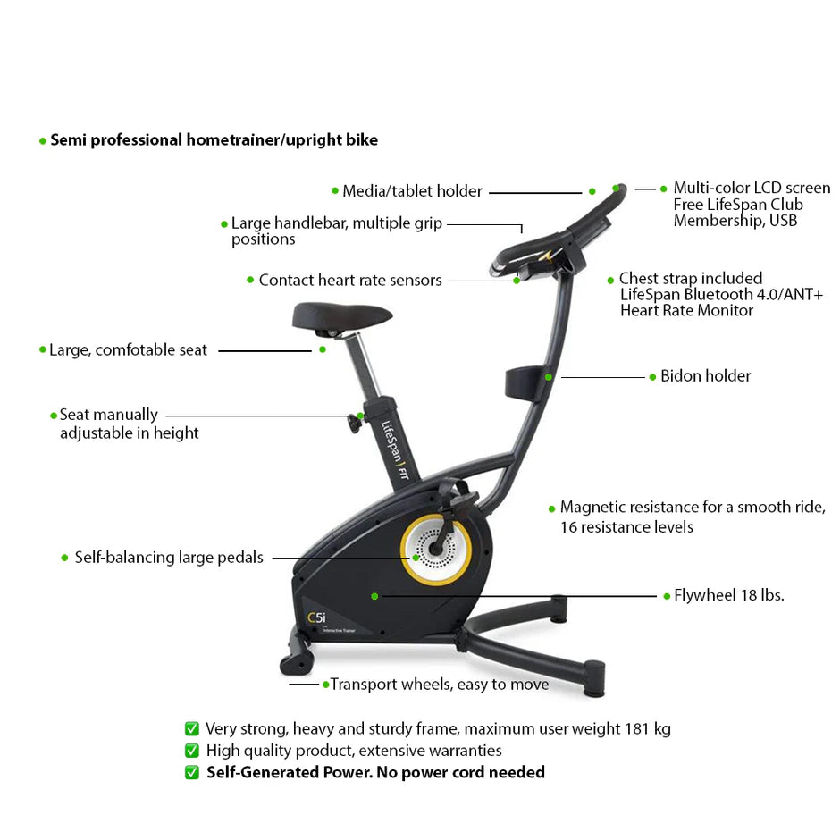 LifeSpan Ergometer für den Semibereich C5i