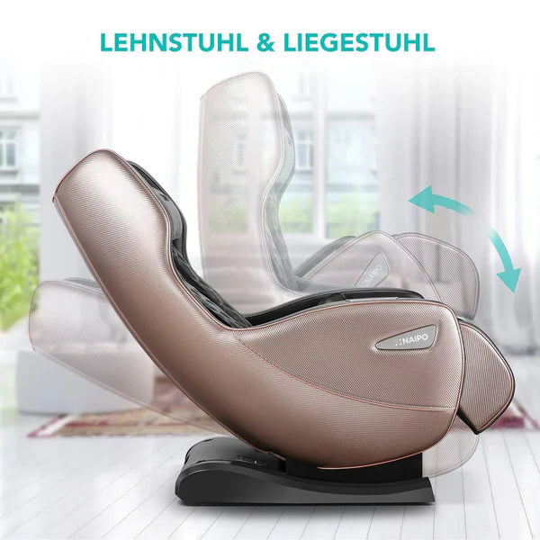 NAIPO Premium Massagesessel, Design-Award, Bluetooth, Liegefunktion, Space-Saving