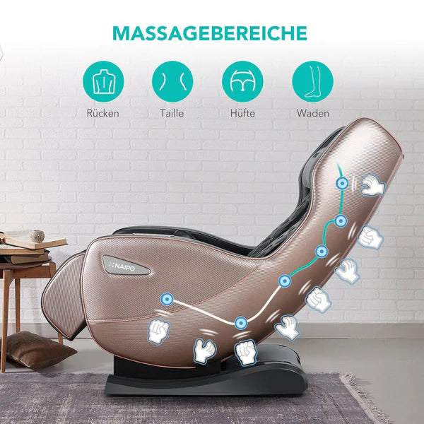 NAIPO Premium Massagesessel, Design-Award, Bluetooth, Liegefunktion, Space-Saving