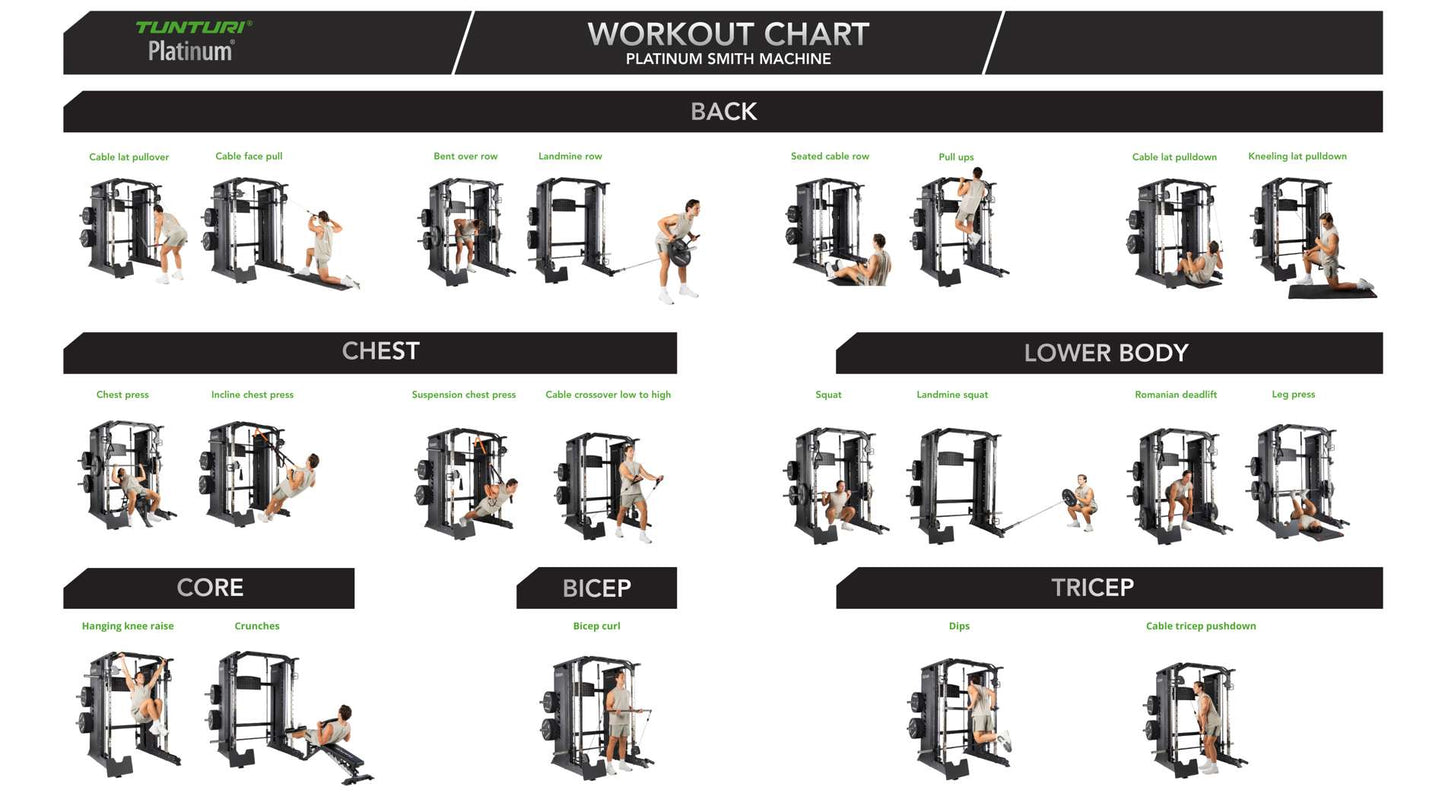 Tunturi Platinum - Full Smith/Functional trainer - Selectorized - V-series