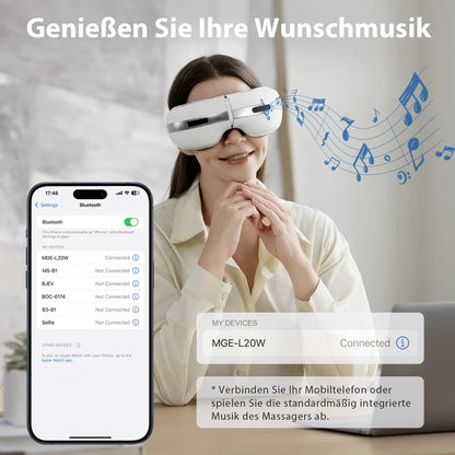 Aspria by NAIPO Augenmassagegerät - mit Wärme, dualer Heiß- und Kaltfunktion, Wiederaufladbar, Kompression Vibration, Massagesessel Erweiterung oder Standalone
