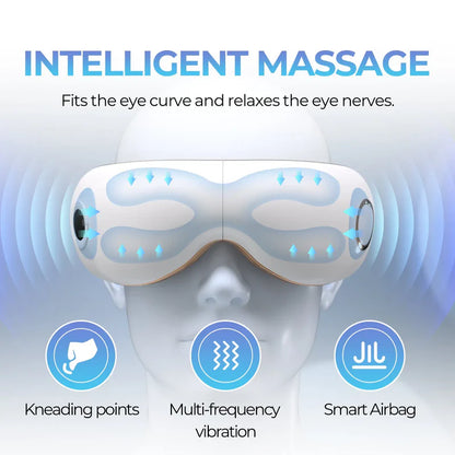 Augenmassagegerät - mit Wärme, Wiederaufladbar, Kompression Vibration, Massagesessel Erweiterung oder Standalone