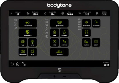 Evot Laufband mit Pultflex-Polstersystem und Biofeedbackkonsole oder Touch von Bodytone