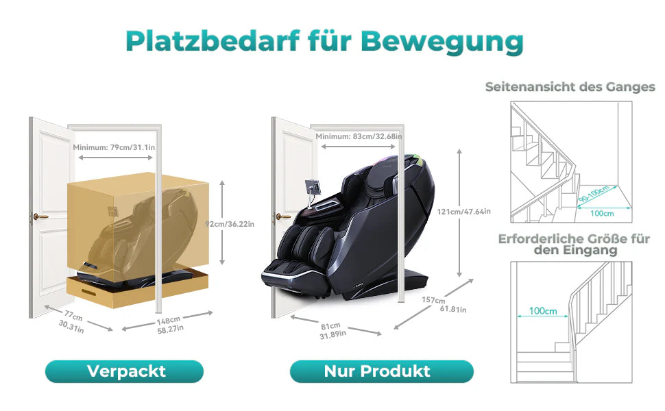 Massagesessel S61-NAIPO 4D High-End , Wärmefunktion, 8-inch Tablet-Steuerung