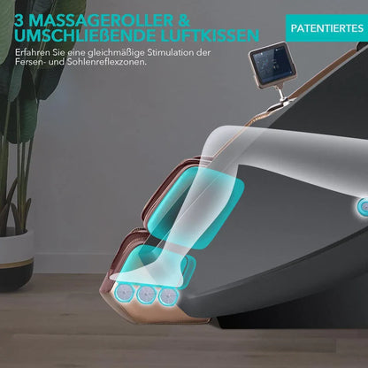 Massagesessel Naipo 8900, Naipo 4D High-End, Raumkapsel-Design, Integriertes Tablet, Zero Gravity