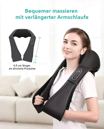NAIPO Massagegerät Shiatsu, für Nacken Rücken Schulter, Infrarotwärme, kabelgebunden - Neustes Modell