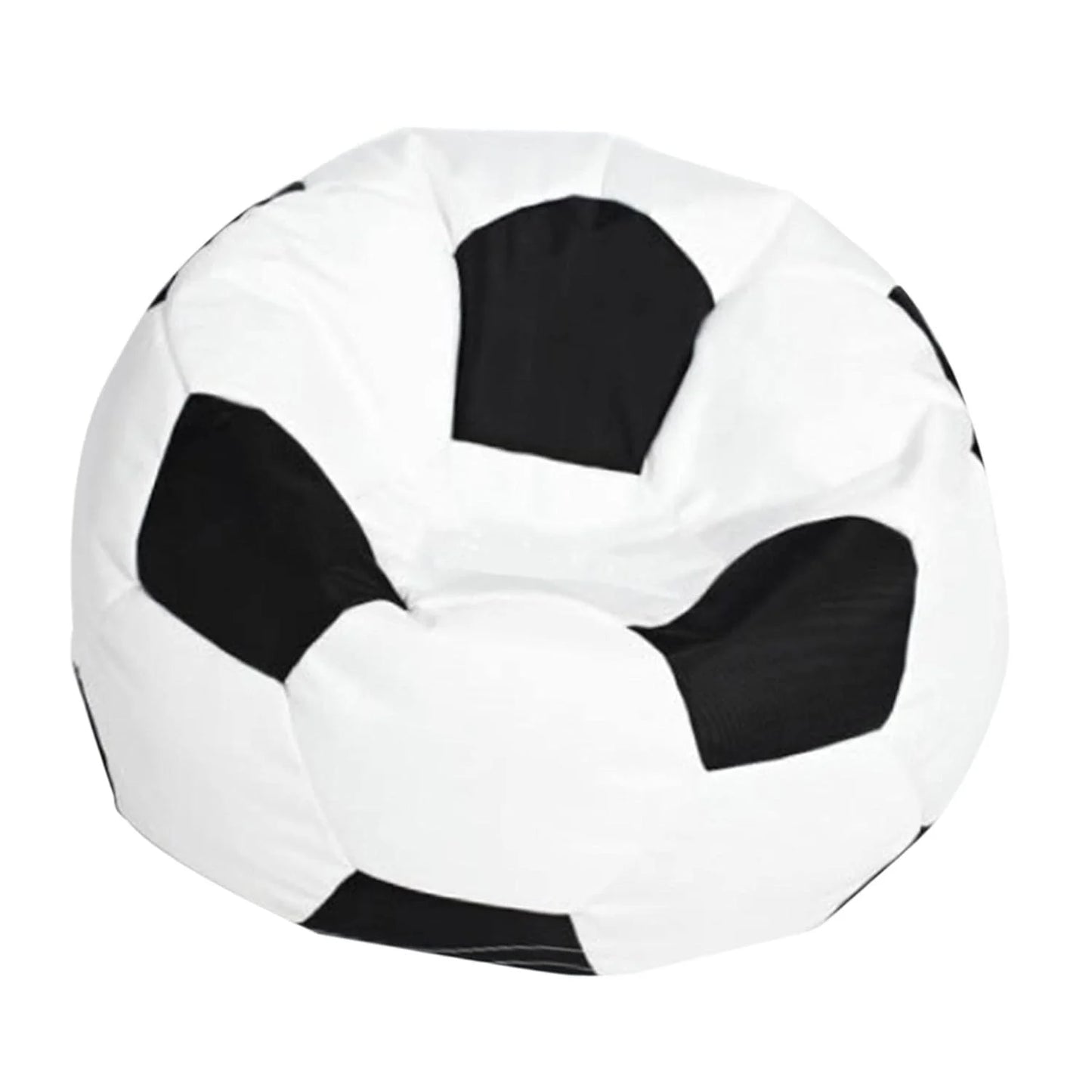 Liegestuhl – Sitzsack – Öko-Leder – Fußball – schwarz/weiß