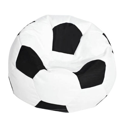Liegestuhl – Sitzsack – Öko-Leder – Fußball – schwarz/weiß