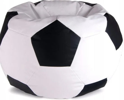 Liegestuhl – Sitzsack – Öko-Leder – Fußball – schwarz/weiß