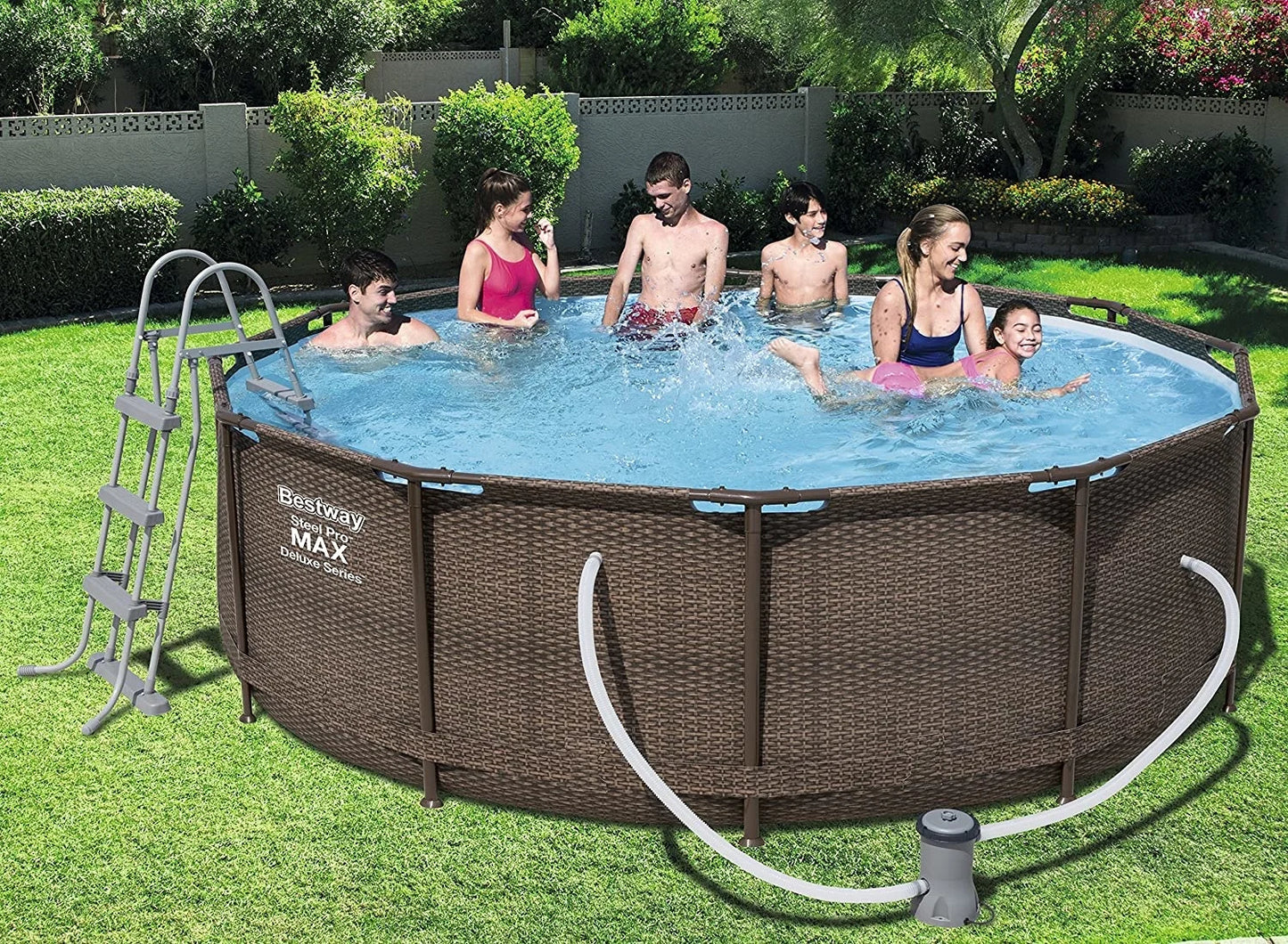 Bestway Steel Pro  Rattan-Look – komplettes Set