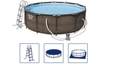 Bestway Steel Pro  Rattan-Look – komplettes Set